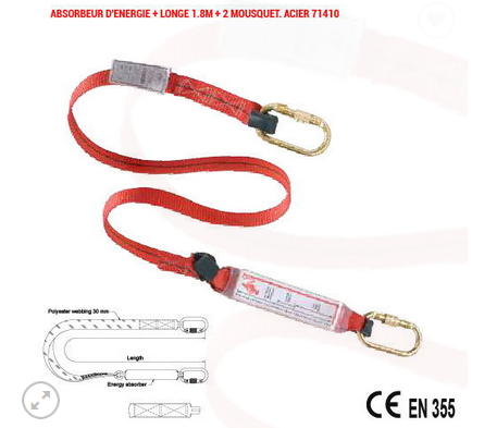 ABSORBEUR D’ENERGIE AVEC SANGLE + DEUX CONNECTEURS