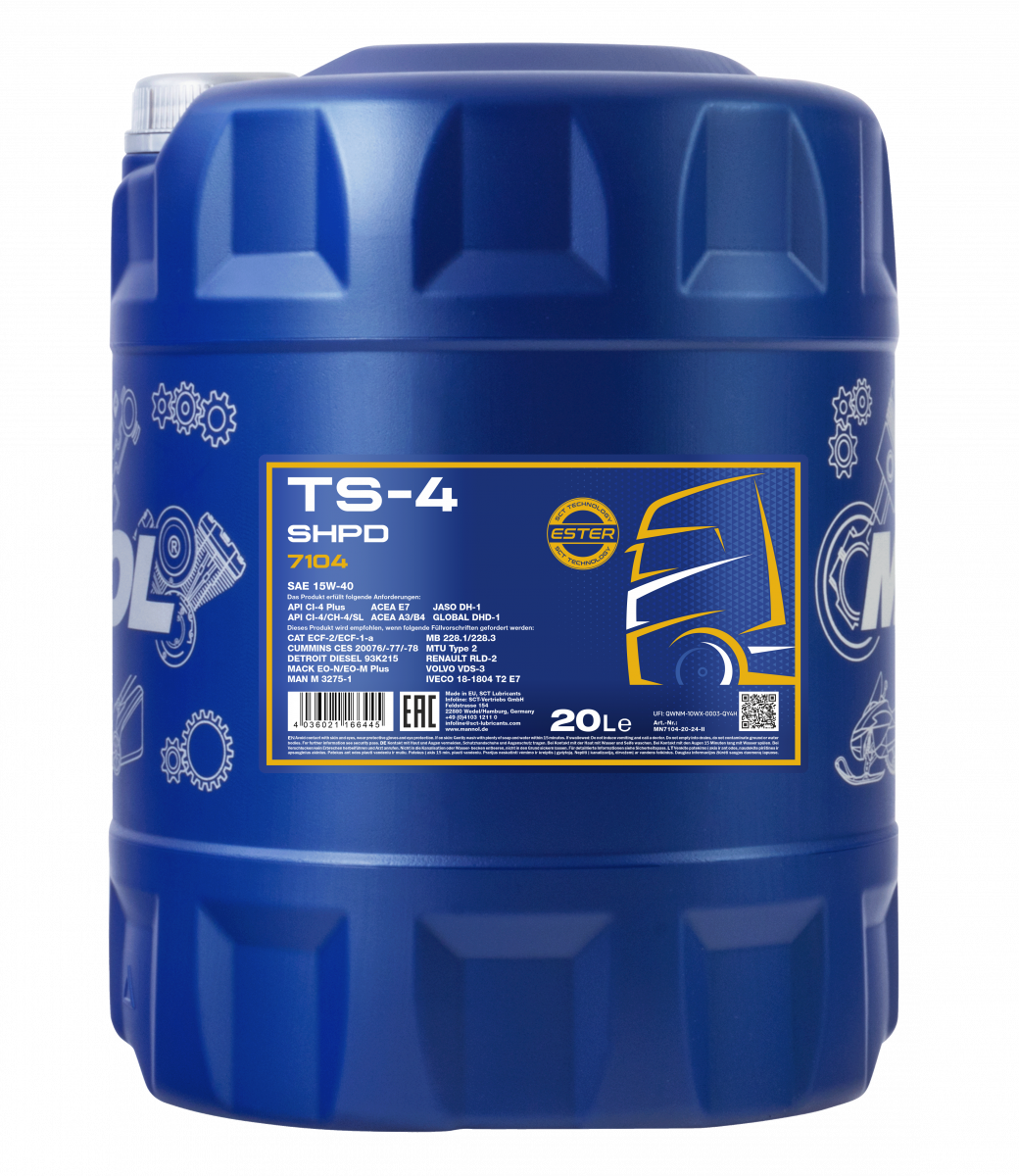 SBPL-MANNOL TS-4 SHPD 15W-40 7104  API CI-4 PLUS ACEA E7