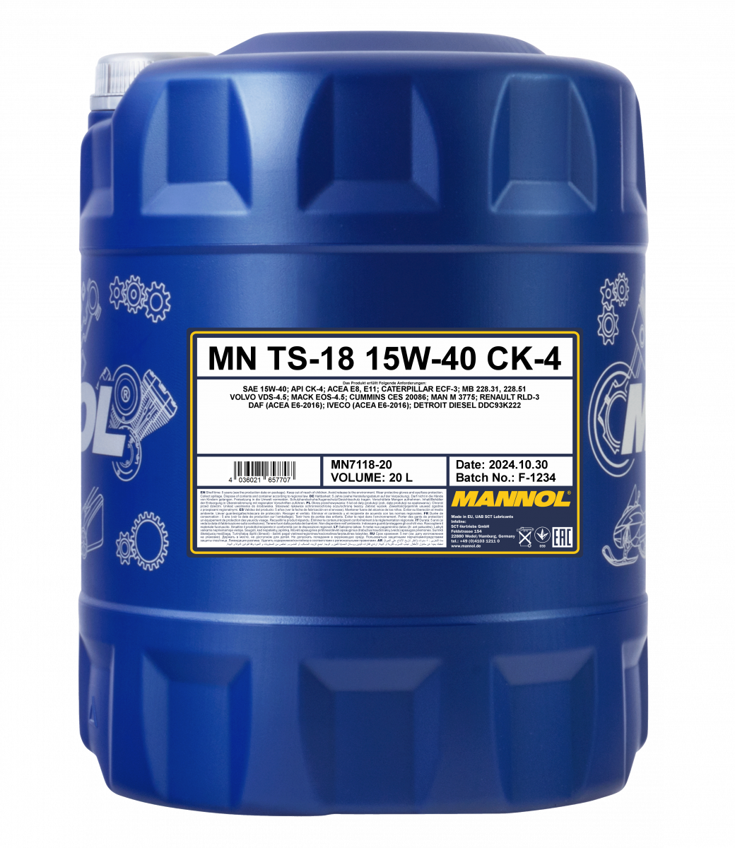 SBPL-MANNOL TS-18 15W-40 API  CK-4 7118